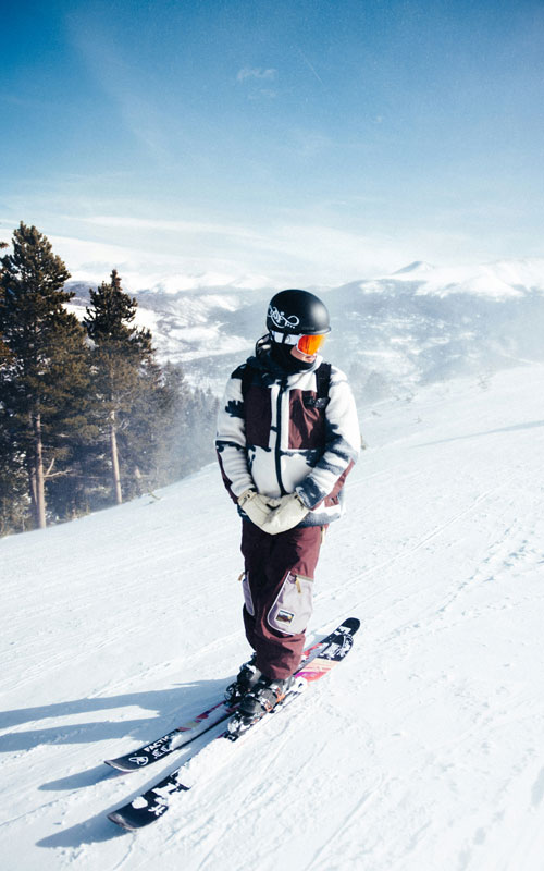 Snowboarder down whistler mountain